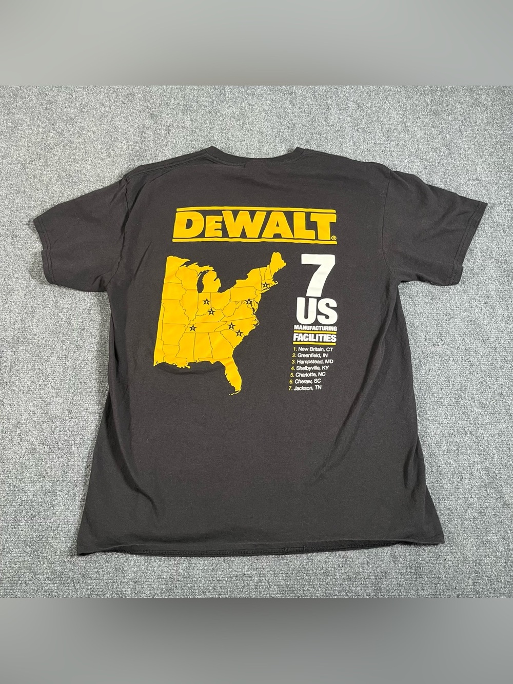 Vintage Dewalt Tools Shirt Men’s Large Black Y2K Workwear Outdoors Casual